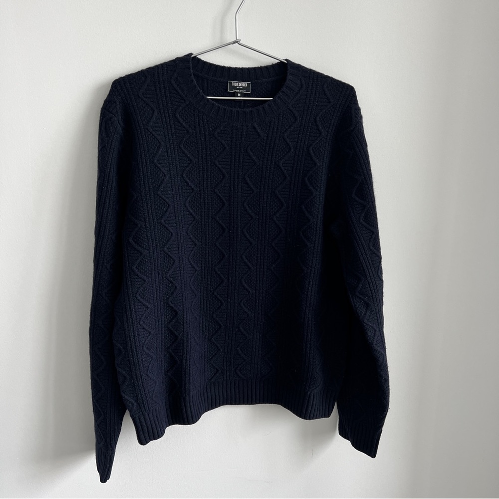 Todd Snyder Navy Wool Sweater, Size Medium